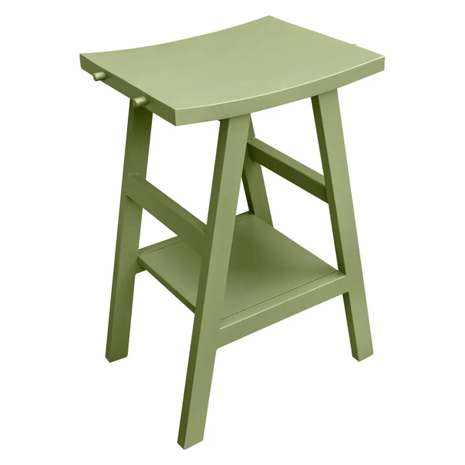 Dollap banjoje i pavarur me veshje tik dhe raft të madh jeshil - Raomi Viadurini