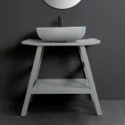 Dollap banjoje i pavarur me mbarim natyral gri prej tik - Flokë kali Viadurini