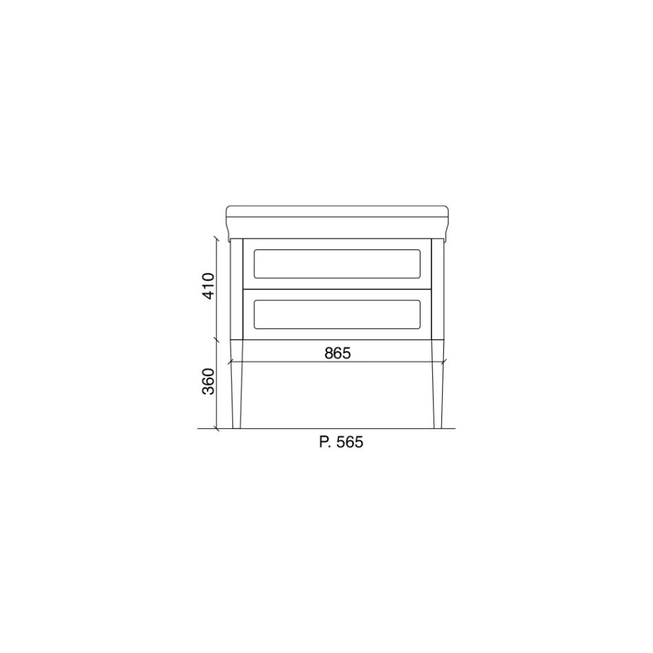 Dollap banjoje me dy sirtarë dhe lavaman qeramike Prodhuar në Itali - Romë Viadurini