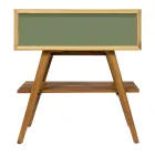 Kabineti i banjës me veshje druri dhe komodë me ngjyrë jeshile - Gatien Viadurini