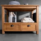 Dollap banjoje i pavarur prej dru tik me dy sirtarë - Frangipani Viadurini