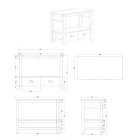 Dollap banjoje i pavarur prej dru tik me dy sirtarë - Frangipani Viadurini