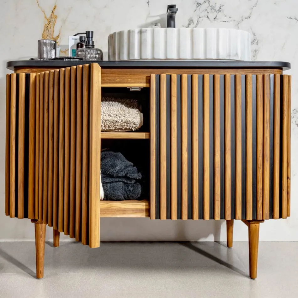 Dollap banjoje prej tik dhe sofër, i punuar me dorë - Heliconia Viadurini