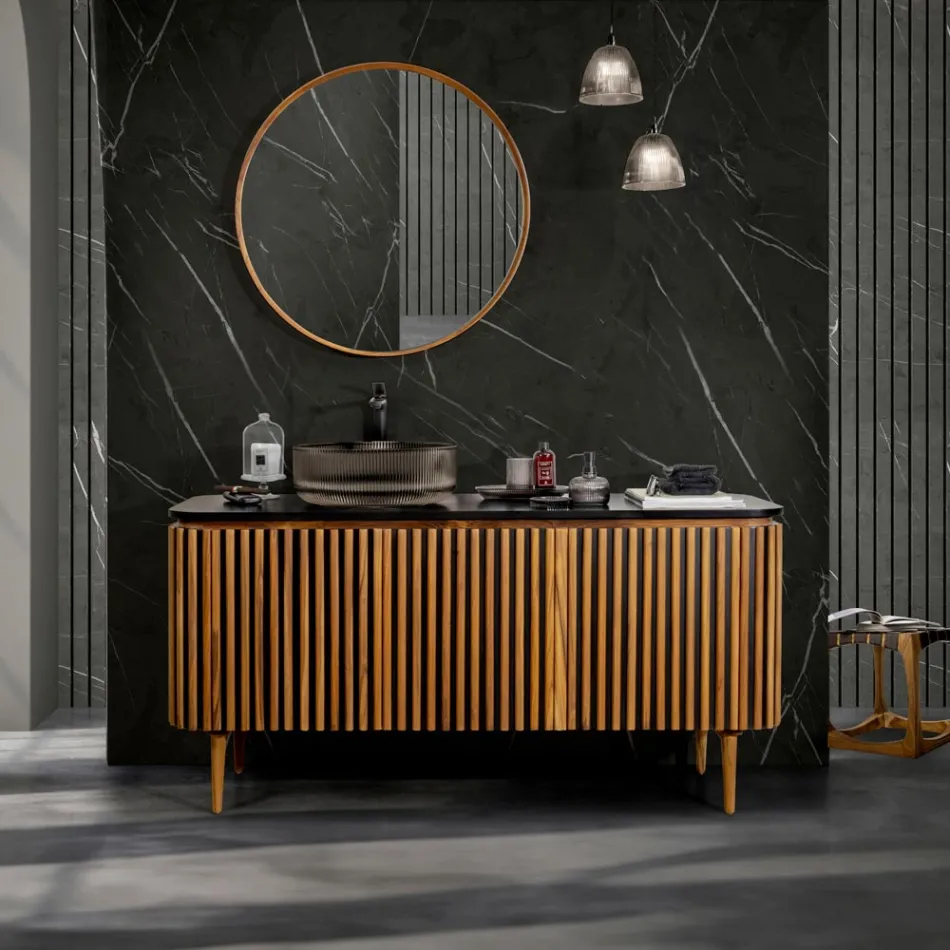 Dollap banjoje prej tik dhe sofër, i punuar me dorë - Heliconia Viadurini