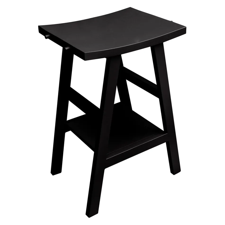 Kabineti modern i banjës në dru tik me majë të zezë gjysmë të lakuar - Raomi Viadurini