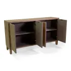 Kabineti i brendshëm me 4 dyer me rimeso MDF dhe këmbë bredhi - Tempesta Viadurini