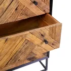 Dollap i Zi Metal i Sallonit me 3 Sirtarë Druri - Wreck Viadurini