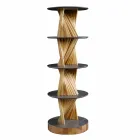 Dizajnoni mobilje në dru me rafte të rrumbullakëta në Gres Prodhuar në Itali - Aspide Viadurini