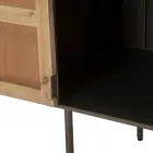 Kabinet ne dru bredhi dhe hekur gri me 3 sirtare dhe 2 dyer - Cooper Viadurini