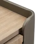 Kabinet ne dru bredhi dhe hekur gri me 3 sirtarë dhe 2 dyer - Cooper Viadurini