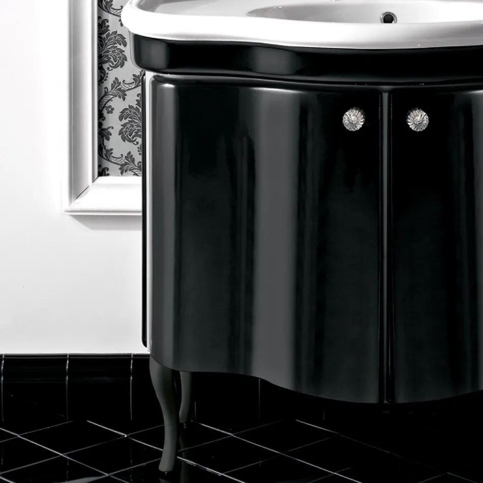 Kabineti modern me dy dyer me llak me shkëlqim Prodhuar në Itali - Karamele Viadurini