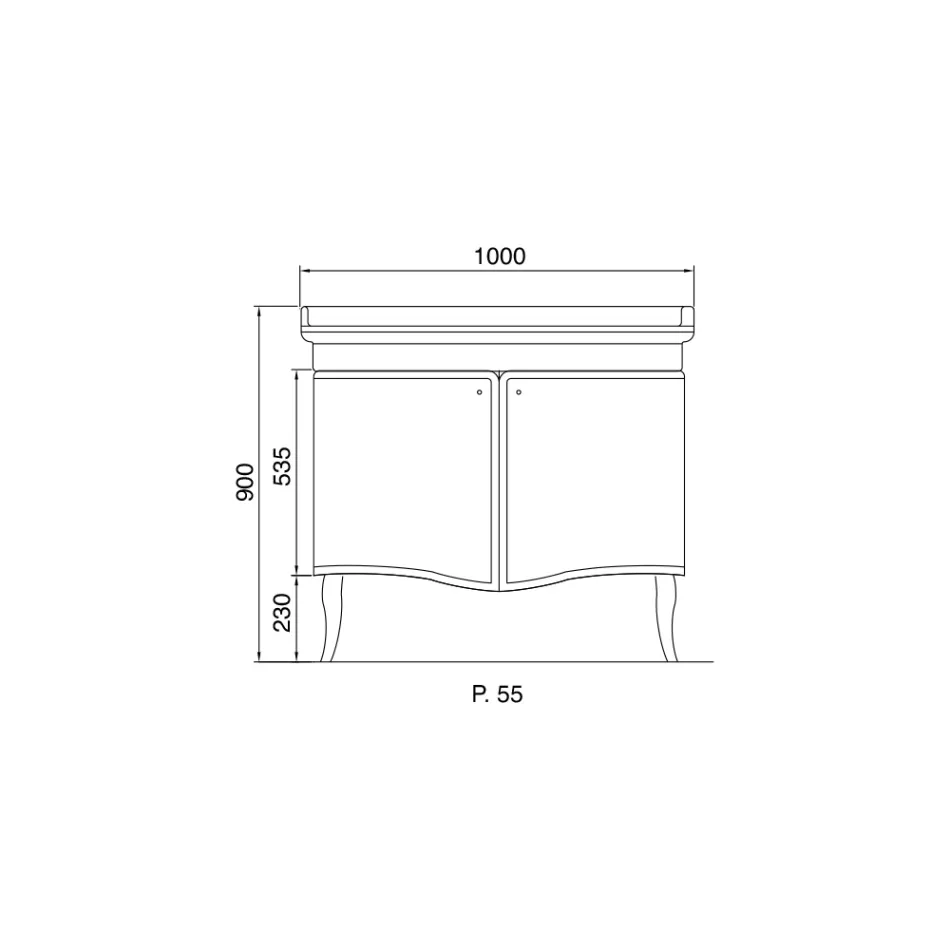 Kabineti modern me dy dyer me llak me shkëlqim Prodhuar në Itali - Karamele Viadurini