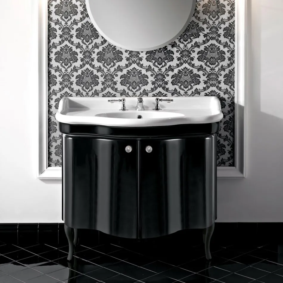 Kabineti modern me dy dyer me llak me shkëlqim Prodhuar në Itali - Karamele Viadurini