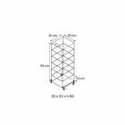 Dollap për shumë qëllime me rrota qelqi transparente me 3,6,8 ose 10 rafte - Versatilio Viadurini