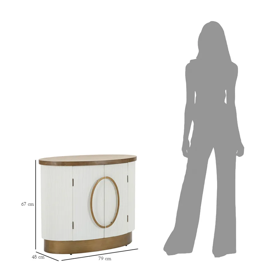 Dollap druri ovale me majë dhe futje të rrumbullakosura me 2 dyer - Rachel Viadurini