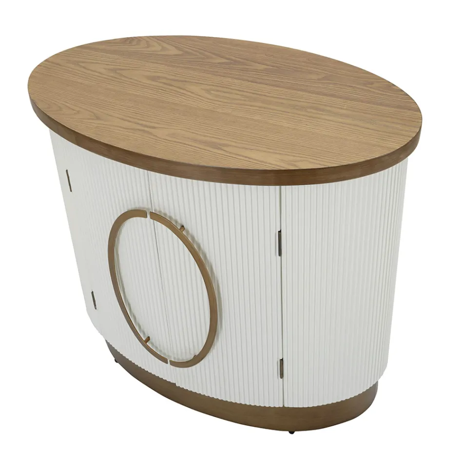 Dollap druri ovale me majë dhe futje të rrumbullakosura me 2 dyer - Rachel Viadurini