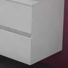 Dollap i ndërprerë i banjës me lavaman me countertop të dyfishtë - Mandrillo Viadurini