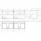 Dollap i ndërprerë i banjës me lavaman me countertop të dyfishtë - Mandrillo Viadurini