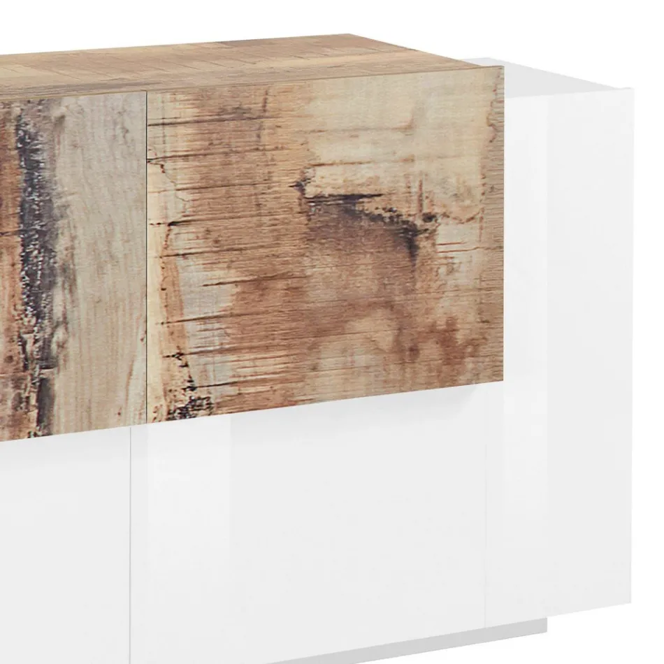 Mobilje dhome dite 2 dyer dhe 2 dyer ne dru 2 perfundime - Theresse Viadurini