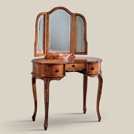 Tavolinë tualeti prej druri me sirtarë dhe pasqyrë Prodhuar në Itali - Luks Viadurini
