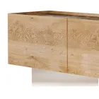 Kabinet TV me 3 Dyer me Baze ne Xham te Temperuar Prodhuar ne Itali - Soraya Viadurini