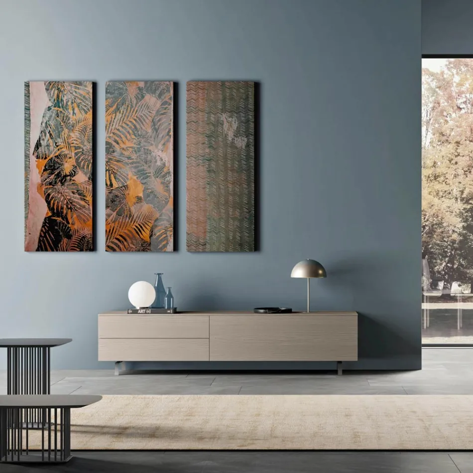 Kabineti i ulët i TV në dru ekologjik 1 derë dhe 2 sirtarë luksoze - Bruno Viadurini