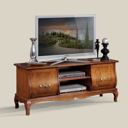 Stenda klasike prej druri për televizor me veshje të prodhuara në Itali - Hastings Viadurini