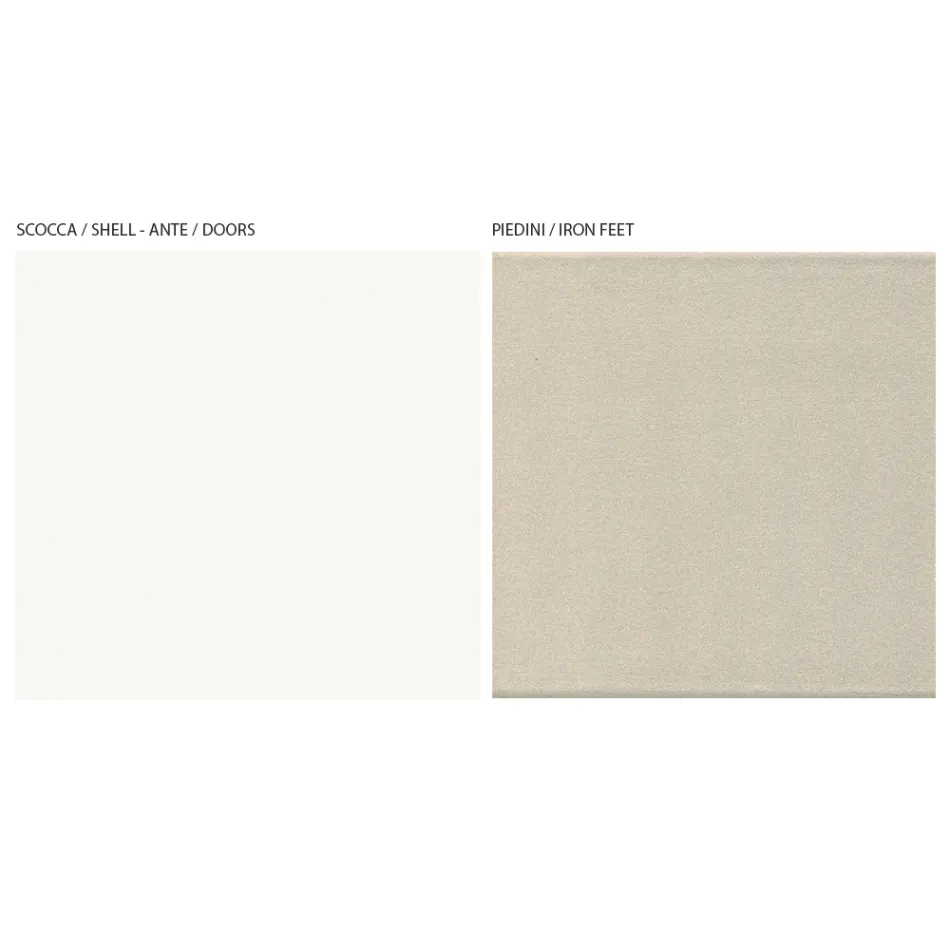 Kabinet TV me 2 Dyer në Canaletto dhe Finish të Bardhë Prodhuar në Itali - Kari Viadurini