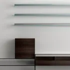 Stenda televizori me 3 rafte dhe kontenier me mentesha Made in Italy - Roman Viadurini