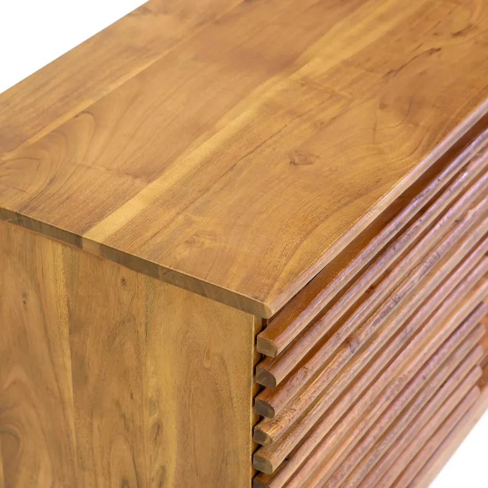 Stenda TV të dhomës së ndenjes Nga druri i akacies - Vortice Viadurini