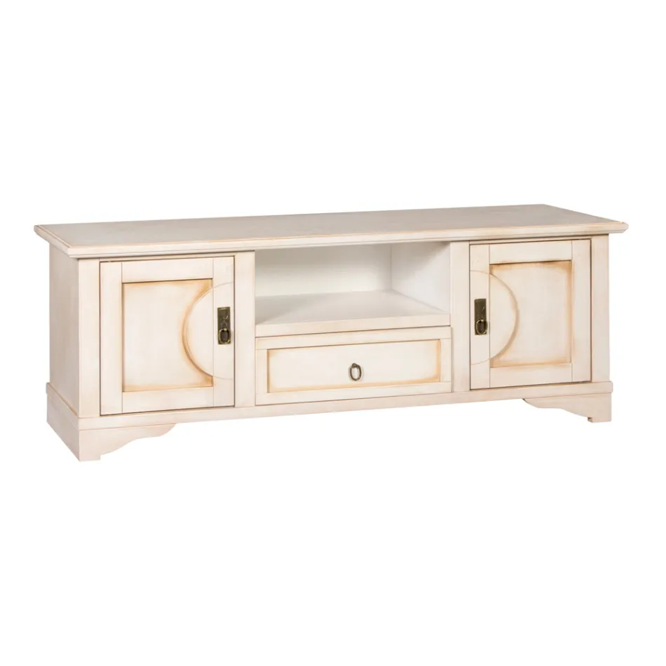 Stenda TV në dru të rimeso me finitura të ndryshme Prodhuar në Itali - Purusha Viadurini