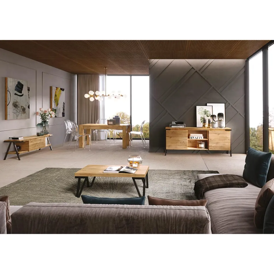 Stenda televizive me dru lisi dhe metal me nyje Prodhuar në Itali - Jennifer Viadurini