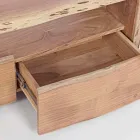 Stendë TV Moderne në Dru Akacie me 3 Mbathje Homemotion - Lauro Viadurini