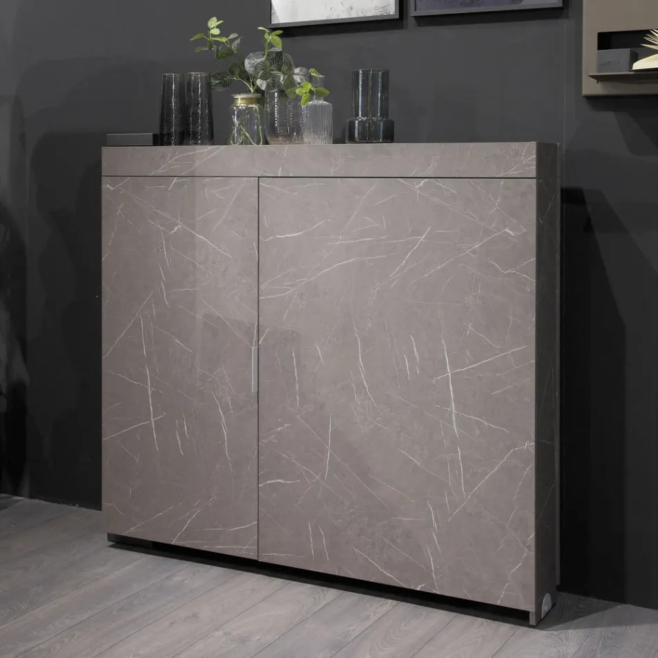 Kabineti rrotullues multifunksional me stendë TV dhe tavolinë të integruar Prodhuar në Itali - Illusione Viadurini