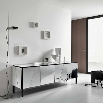 Bordi i dhomës së ndenjes në dru të zi të zi dhe xham pasqyre Top Liscio - Senese