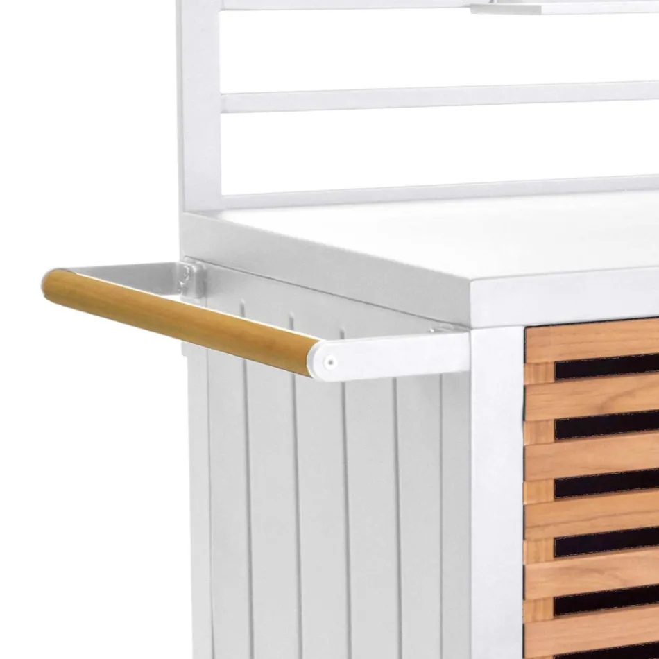 Kabineti i kopshtit i bërë nga alumini dhe dru tik brazilian - Ditari Viadurini