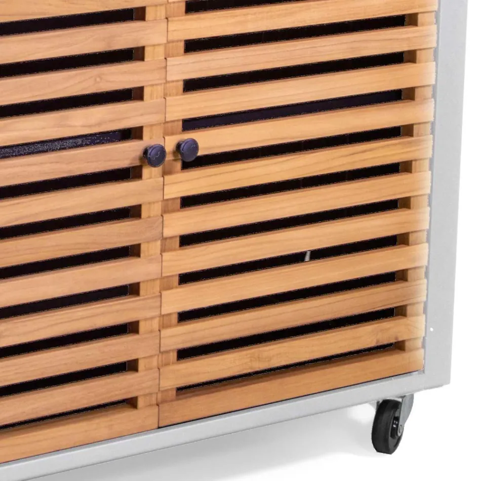 Kabineti i kopshtit i bërë nga alumini dhe dru tik brazilian - Ditari Viadurini