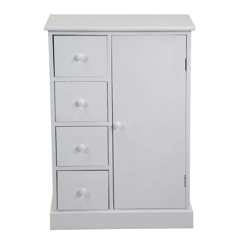 Kabineti i brendshem i punuar me dru me 1 dere dhe 4 sirtare - Meduse Viadurini