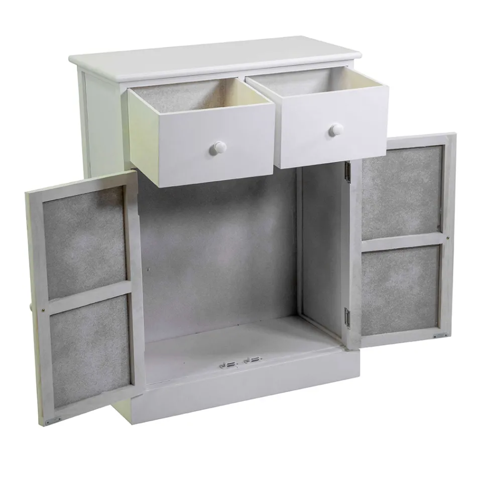 Kabineti i brendshem i punuar me dru me 2 dyer dhe 2 sirtare - Meduse Viadurini