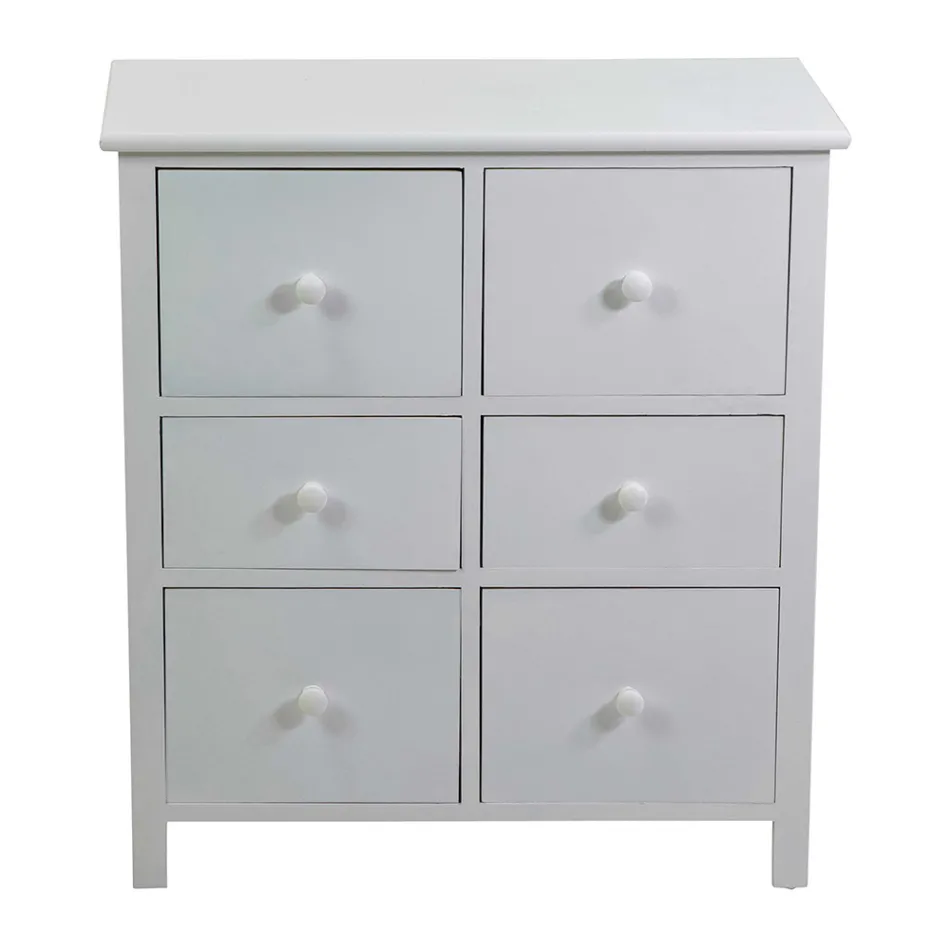 Dollap i Brendshëm prej Druri me 6 Sirtarë - Kandil deti Viadurini