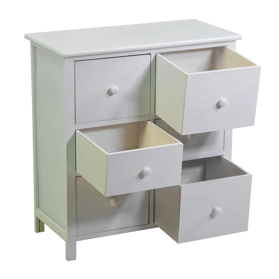 Dollap i Brendshëm prej Druri me 6 Sirtarë - Kandil deti Viadurini