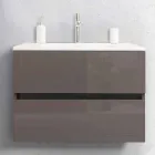 Mobilje për banjë të pezulluara në Mdf Lacquered Made in Italy - Becky Viadurini