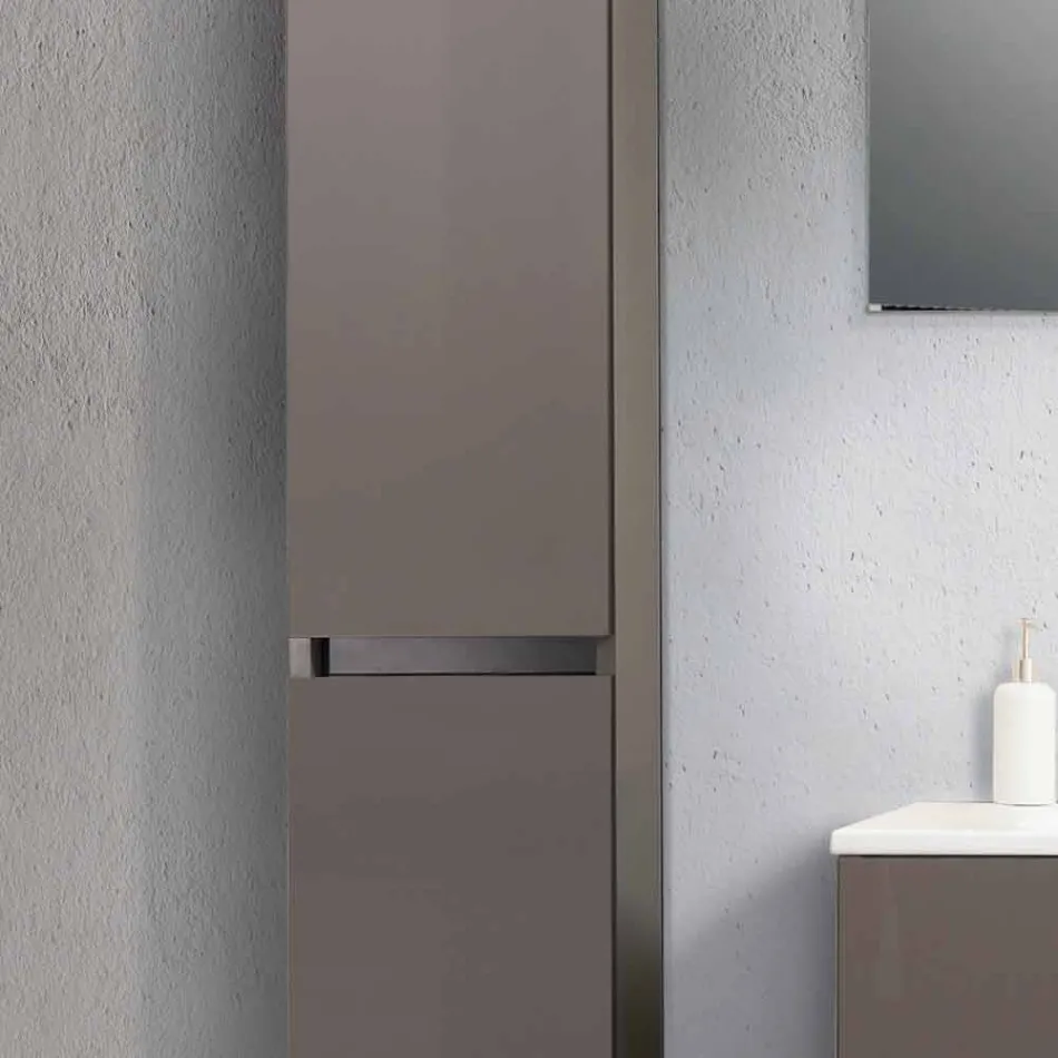 Mobilje për banjë të pezulluara në Mdf Lacquered Made in Italy - Becky Viadurini