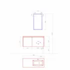 Mobilje me dizajn të pezulluar, përbërje moderne e banjës - Callisi9 Viadurini