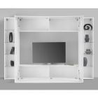 Mobilje të dhomës së ndenjes Stand TV me dru të bardhë me shkëlqim 3 kompozime - Fabienne Viadurini