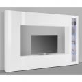 Mobilje të dhomës së ndenjes Stand TV me dru të bardhë me shkëlqim 3 kompozime - Fabienne