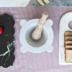 Llaçi në mermer të bardhë Carrara me mermer druri të bërë në Itali - Winda Viadurini