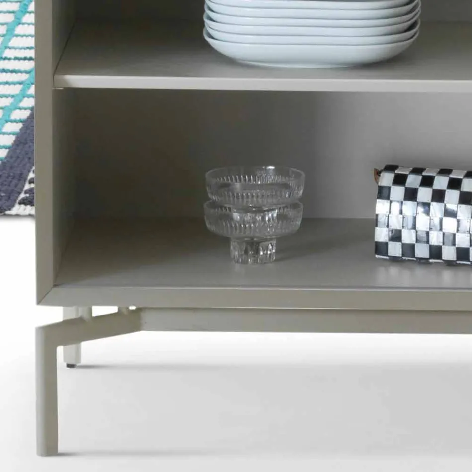 My Home Mirage model dërrasë anësore në MDF llak H71xL210cm bërë në Itali Viadurini