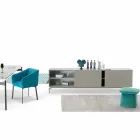 My Home Mirage model dërrasë anësore në MDF llak H71xL210cm bërë në Itali Viadurini