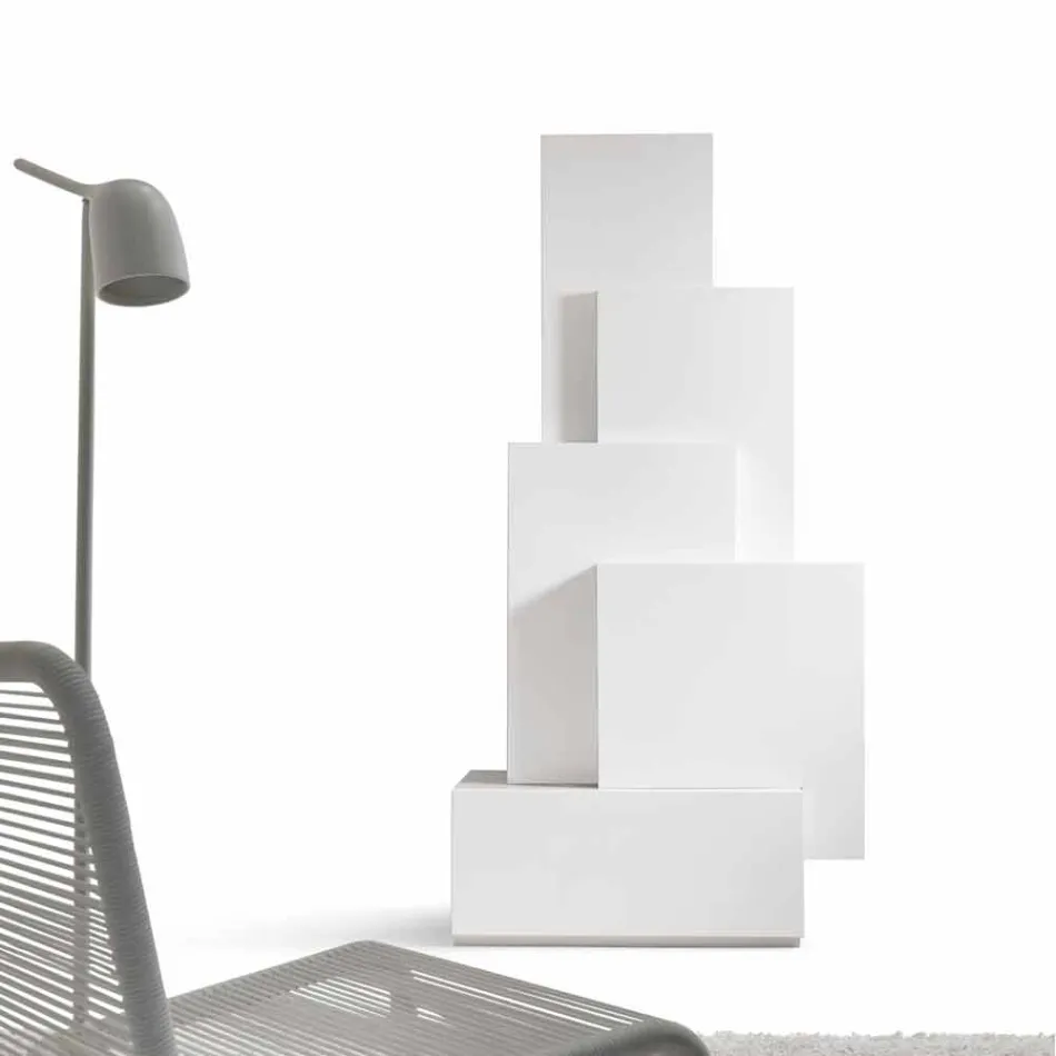 Dizajni i kullës së dhomës sonë të banimit Tetris, modeli MDF H196cm i bërë në Itali Viadurini